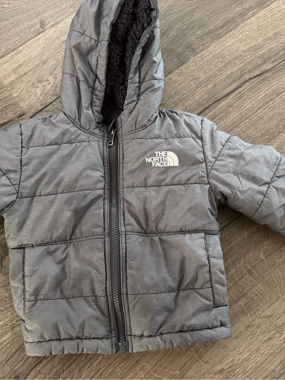 The North Face Charcoal Quilted Hooded Jacket
